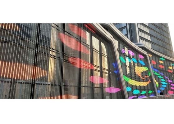 Διαφανές Διαφανές LED Video Wall P3.91 εσωτερικό Led Mesh Κεραμίδας Σημάδια Εμφάνιση LED Screen