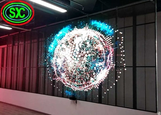 Διαφανής οθόνη LED εσωτερικό P3.9-7.8 Πλήρο χρώμα SMD καμπυλωτό LED βίντεο τοίχωμα γυαλί για επίδειξη