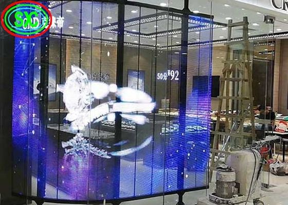 Καλή τιμή Διαφανής οθόνη LED SMD2121 Πλήρους Χρώματος Διαφήμιση Σήμανση παραθύρου led διαφανής οθόνη σε απευθείας σύνδεση