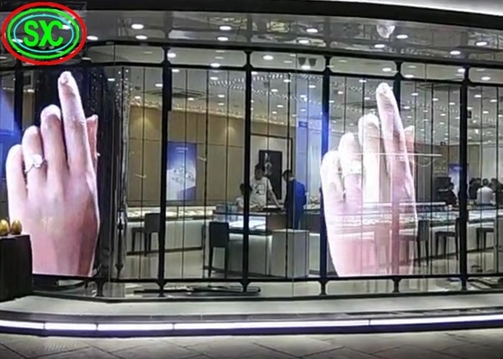 Πλήρως χρωματική διαφανής οθόνη LED Ελαστική Wifi USB P3.91-7.82