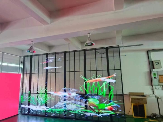 Διαφανές Διαφανές Led Video Wall P3.91 εσωτερικό Led Mesh Κεραμίδας Σημαιογραφία LED Screen