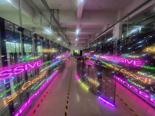 Πλήρως χρωματική διαφανής οθόνη LED Ελαστική Wifi USB P3.91-7.82