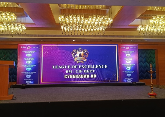 384mm x 192mm Μέγεθος Μονούλης P6 Indoor Full Color LED Video Wall με Super Thin Cabinet και φωτεινότητα 2500nits