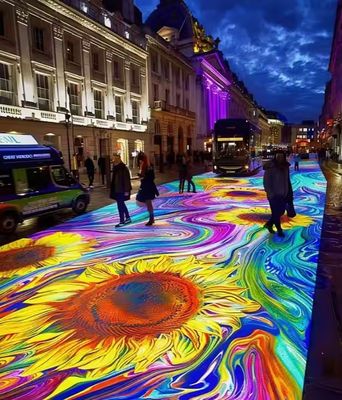 Καλή τιμή Προσαρμόσιμο χρώμα RGB Διαδραστικό LED πάτωμα με 8PCS W2 X H4 Μονούλες σε απευθείας σύνδεση
