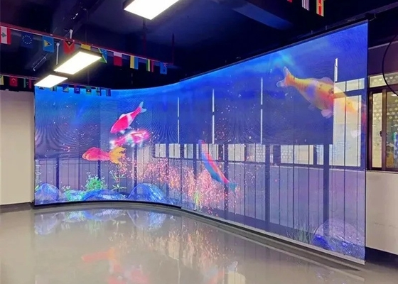 Διαφανές Διαφανές LED Video Wall P3.91 εσωτερικό Led Mesh Κεραμίδας Σημάδια Εμφάνιση LED Screen