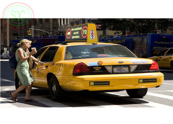 Factory Wholesale Car Rear Glass Transparent Led Screen Display Full Color Taxi Digital Signage Car Transparent LED Display