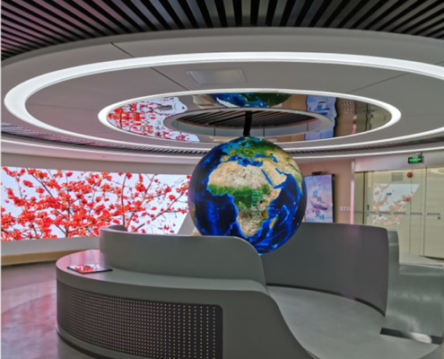 Εσωτερική 360° Πλήρης χρωματική στήλη Σφαίρα LED οθόνη Πίνακα οικοδομής