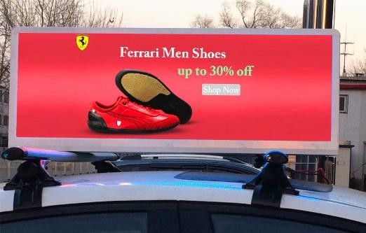 P6 HD Έγχρωμη Οθόνη LED Σήματος Οροφής Αυτοκινήτου IP65 Αδιάβροχη