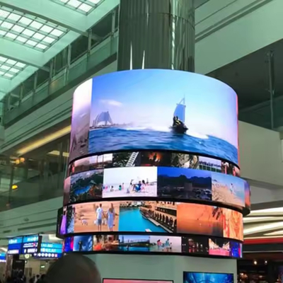 Εξωτερική οθόνη LED κυλίνδρου 360° στήλη καμπύλη οθόνη διαφημιστική πινακίδα