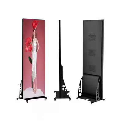 Μεταφορτώσιμο Led Video Wall P1.25 P1.5 P1.86 P2 P2.5 Με τροχούς Διαφημιστική αφίσα LED εσωτερική αφίσα LED οθόνη LED ψηφιακή οθόνη