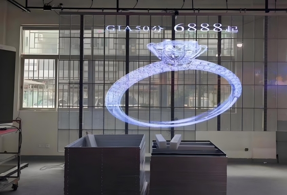 P3.91 Διαφανής οθόνη οθόνης οθόνης HD LED διαφήμιση εσωτερικών χώρων 3 έως 5 έτη εγγύηση