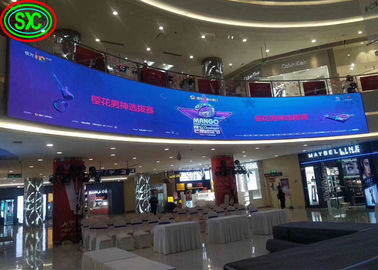 Πλήρως χρωματιστή LED εσωτερική καμπύλη οθόνη διαφήμιση καμπύλη τοίχος βίντεο ευέλικτη