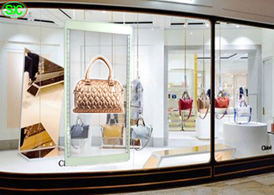 Υψηλή φωτεινότητα Διαφανής LED Πίνακα, πλήρης χρωματική σήμανση SMD2121 LED διαφανής οθόνη