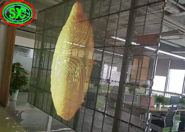 Ελαφρύ βάρος Διαφανές Led Video Wall Mesh Πίνακας διαφημίσεων γυαλί οθόνη αδιάβροχο διαφανές led video wall