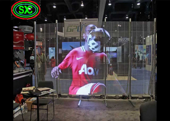 P3.91-7.82 Πλήρως χρωματική διαφανής οθόνη LED 1000x1000 mm γυάλινη οθόνη