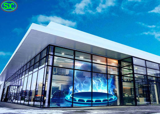 Οικοδόμηση υψηλής φωτεινότητας 5000nits επίδειξης τοίχων της υπαίθριας P3.91 διαφανούς οδηγημένης