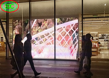 Διαφανής οθόνη LED εσωτερικό P3.9-7.8 Πλήρο χρώμα SMD καμπυλωτό LED βίντεο τοίχωμα γυαλί για επίδειξη
