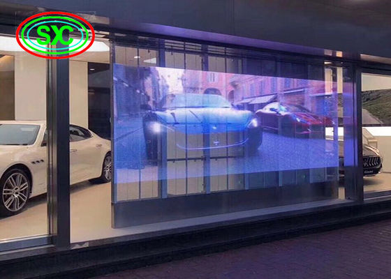 Διαφανής οθόνη LED εσωτερικό P3.9-7.8 Πλήρο χρώμα SMD καμπυλωτό LED βίντεο τοίχωμα γυαλί για επίδειξη
