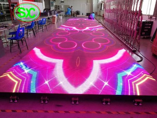 Ενδοσωματικό HD P6.25 SMD3528 Πλήρης χρώσης LED πάτωμα χορού 1000mmx 500mm κουτί