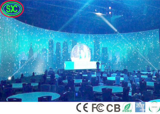 MBI 5124 SMD1010 1300cd/M2 P3.91 Curved Stage Led Display πλήρης χρωματική οθόνη LED