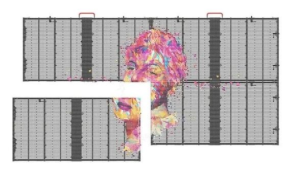 Διαφανής οθόνη LED εσωτερικό P3.9-7.8 Πλήρο χρώμα SMD καμπυλωτό LED βίντεο τοίχωμα γυαλί για επίδειξη
