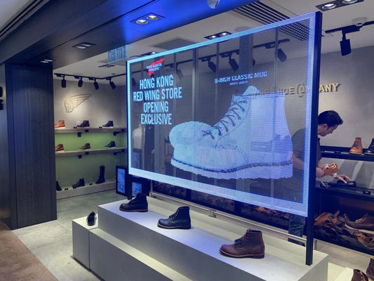 Διαφανής αφίσα κουρτίνα LED κυλίνδρος 62500 σημεία/τ.μ. SMD2121