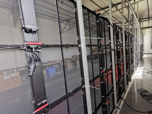 Εμπορικό Κέντρο Μόδας Πλήρες Χρώμα P3.91-7.82 Διαφανής οθόνη LED Γυάλινος τοίχος κουρτίνας
