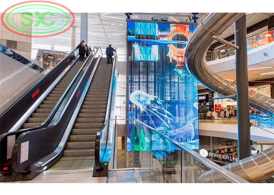Υψηλής φωτεινότητας διαφανές LED σήμα G3.91-7.82 LED οθόνη 1000*500mm αλουμίνιο χύτευσης