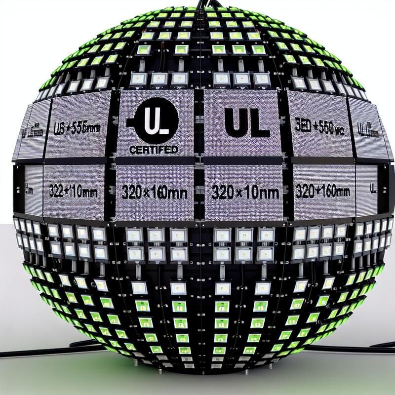 Εικονική οθόνη LED Sphere με διαστάσεις 320*160mm και πιστοποίηση UL