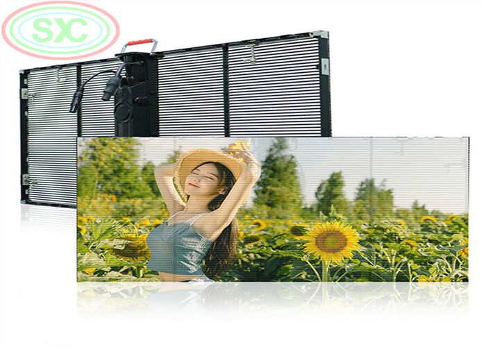 Διαφανής οθόνη LED με ειδικό μέγεθος με LED smd2525 και πλάτος των pixel 78125mm που παρέχει ομαλό και καθαρό περιεχόμενο βίντεο και γραφικών