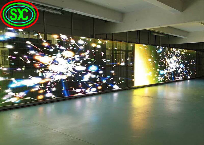 Full Color HD Ευέλικτο 4000 cd/sqm Διαφανές LED Panel διαφανής led οθόνη