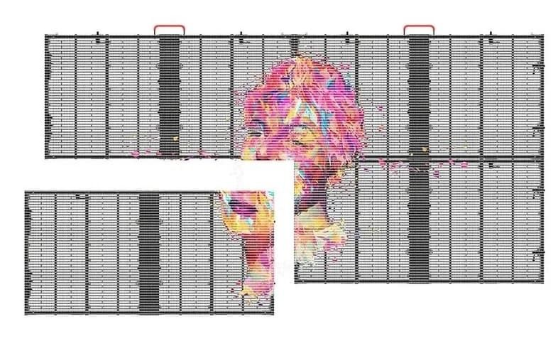 Διαφανής οθόνη LED εσωτερικό P3.9-7.8 Πλήρο χρώμα SMD καμπυλωτό LED βίντεο τοίχωμα γυαλί για επίδειξη