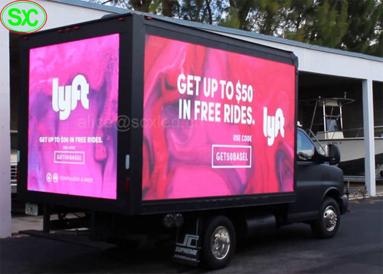 P6 επίδειξη των κινητών φορτηγών ρυμουλκών οδηγήσεων κιβωτίων, σημάδι των ψηφιακών οδηγήσεων οθόνης TV οχημάτων