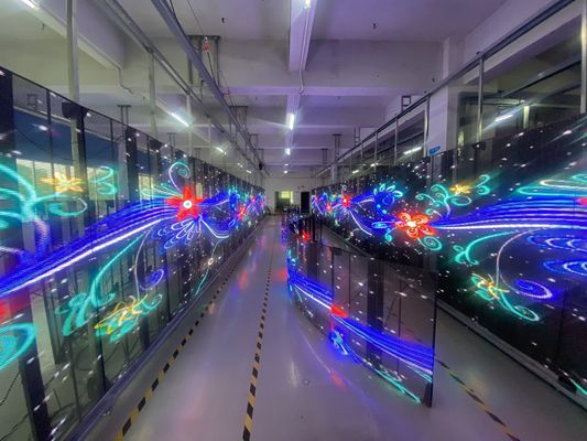 Διαφανής αφίσα κουρτίνα LED κυλίνδρος 62500 σημεία/τ.μ. SMD2121