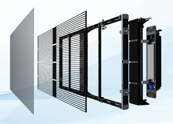 Εσωτερική οθόνη P3.9-7.8 Πλήρης χρώματος διαφανής οθόνη LED Smd καμπυλωτό γυαλί για βιτρίνα