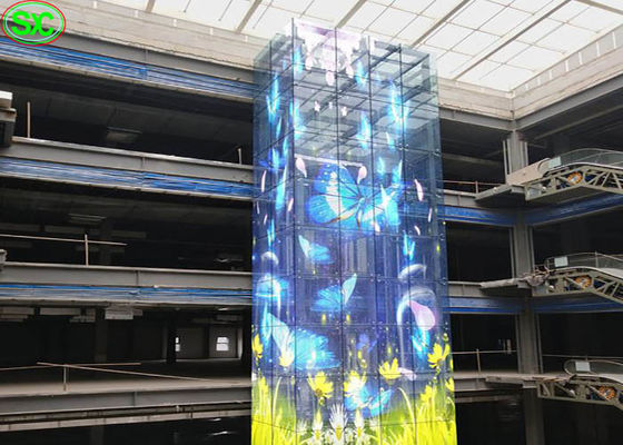 Εσωτερική 5000cd/m2 διαφανής οδηγημένη οθόνη P3.9 P7.8