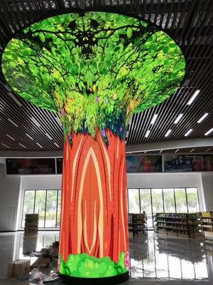 Οι κυρτές οθόνες 500mm*500mm γραφείο 1R1G1B, 3840hz των σκηνικών οδηγήσεων φωτεινότητας P4.81 6500cd αναζωογονούν το ποσοστό, Novastar contorl